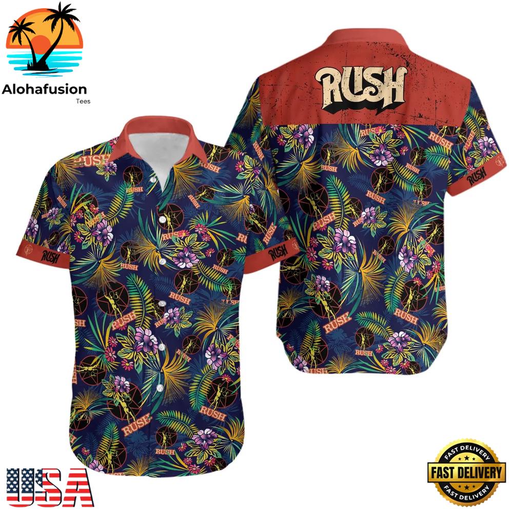 Rush Band Tropical Paradise Tour Edition Summer Aloha Hawaiian Shirt