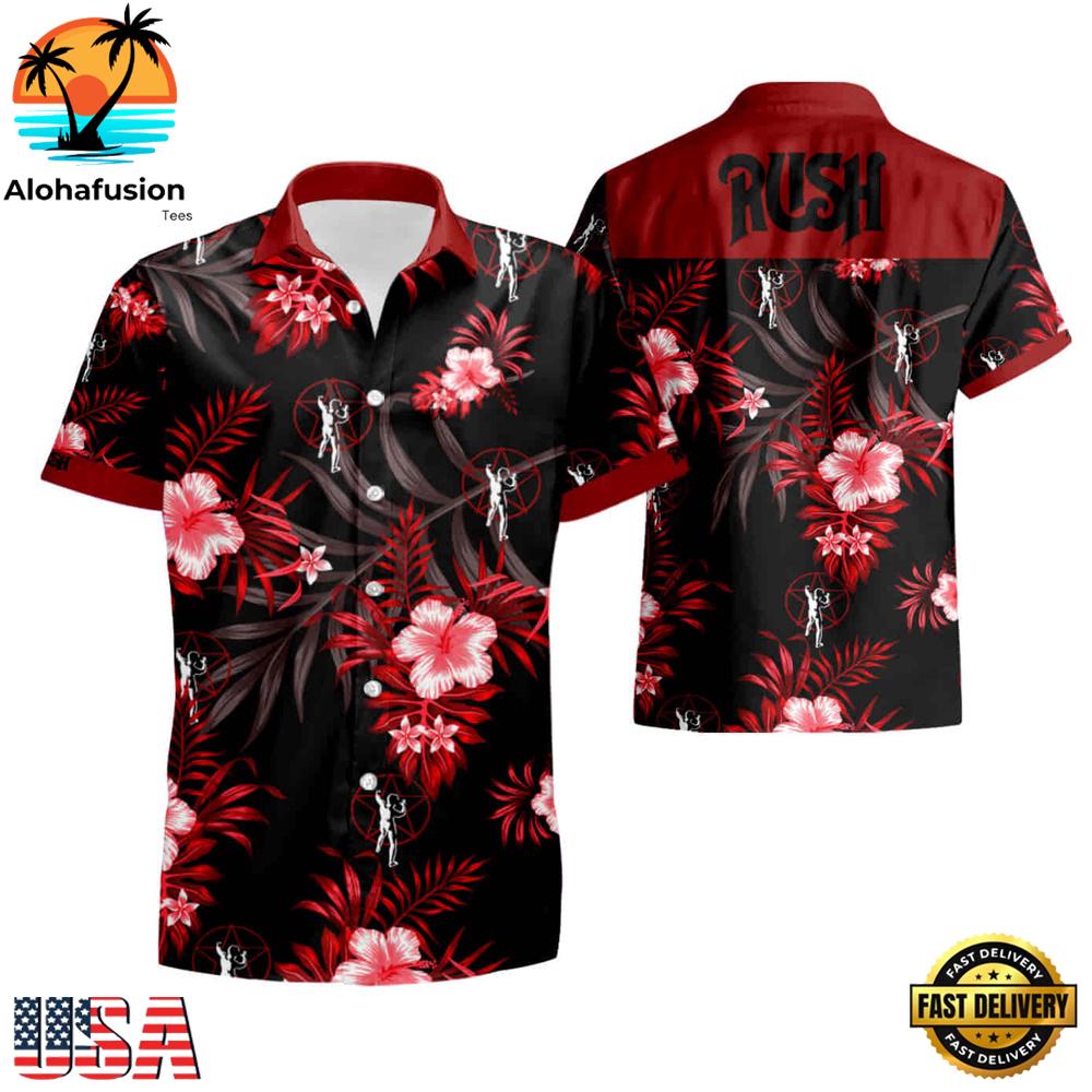Rush Red Hibiscus Summer Aloha Hawaiian Shirt