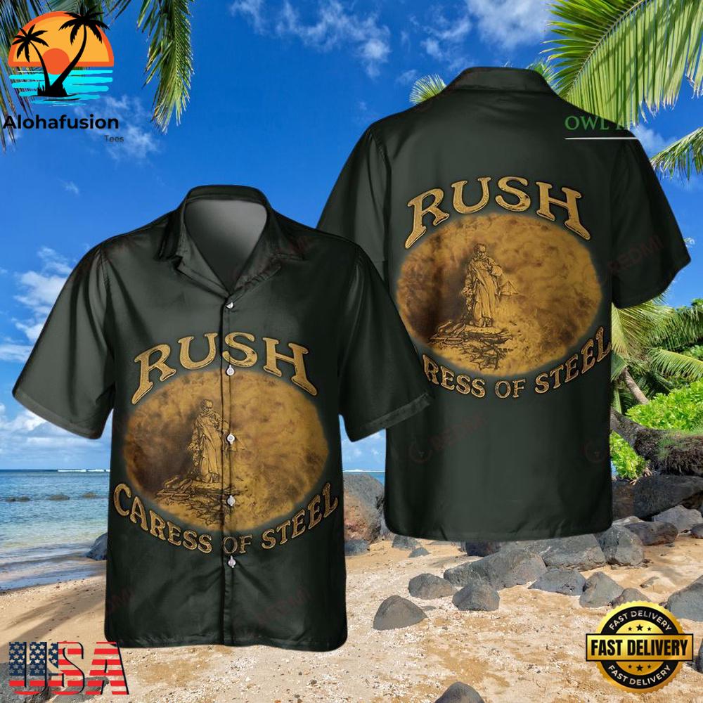 Rush Rock Band Caress of Steel Summer Aloha Hawaiian Shirt