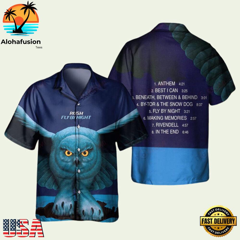 Rush Rock Band Fly By Night Summer Aloha Hawaiian Shirt