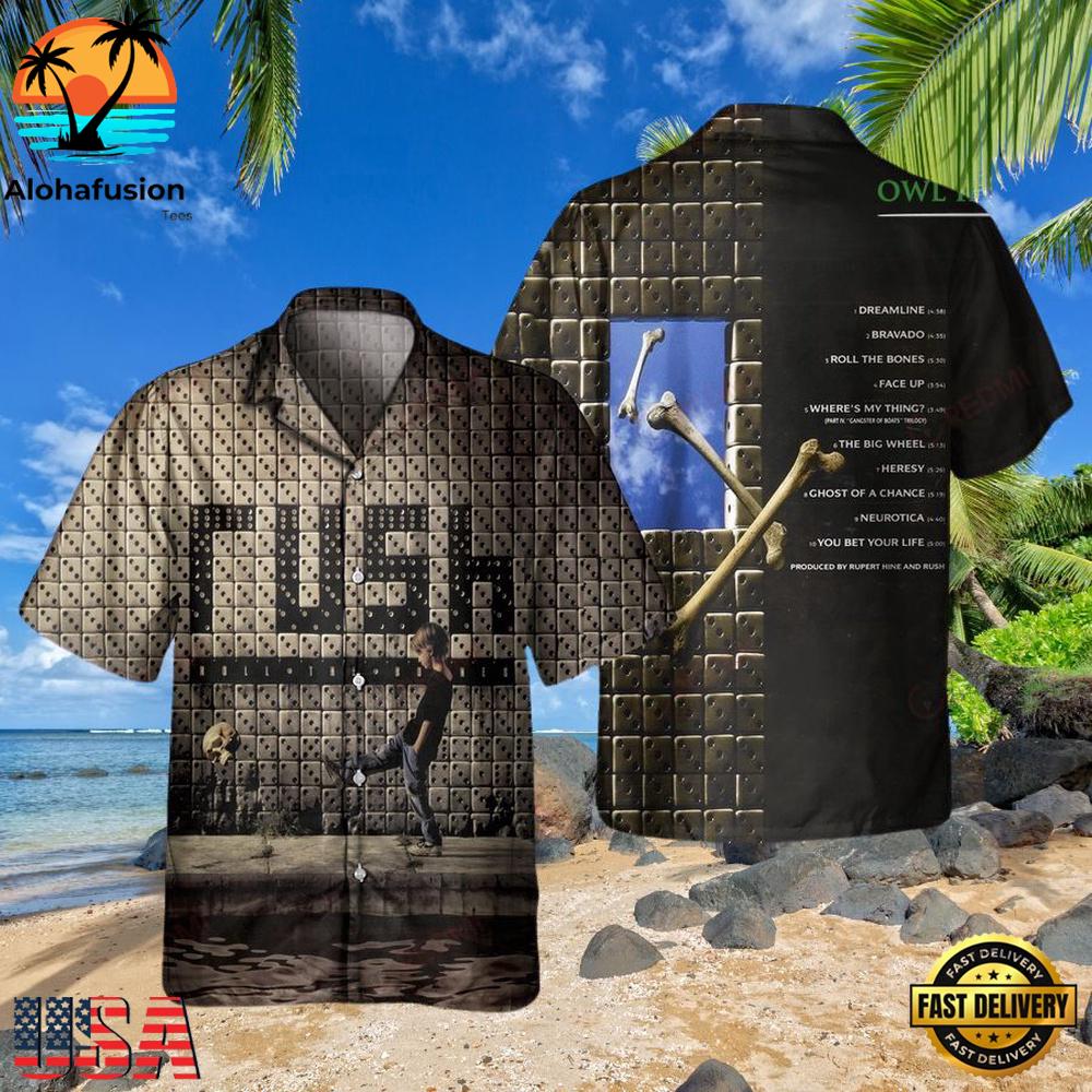 Rush Rock Band Roll the Bones Summer Aloha Hawaiian Shirt