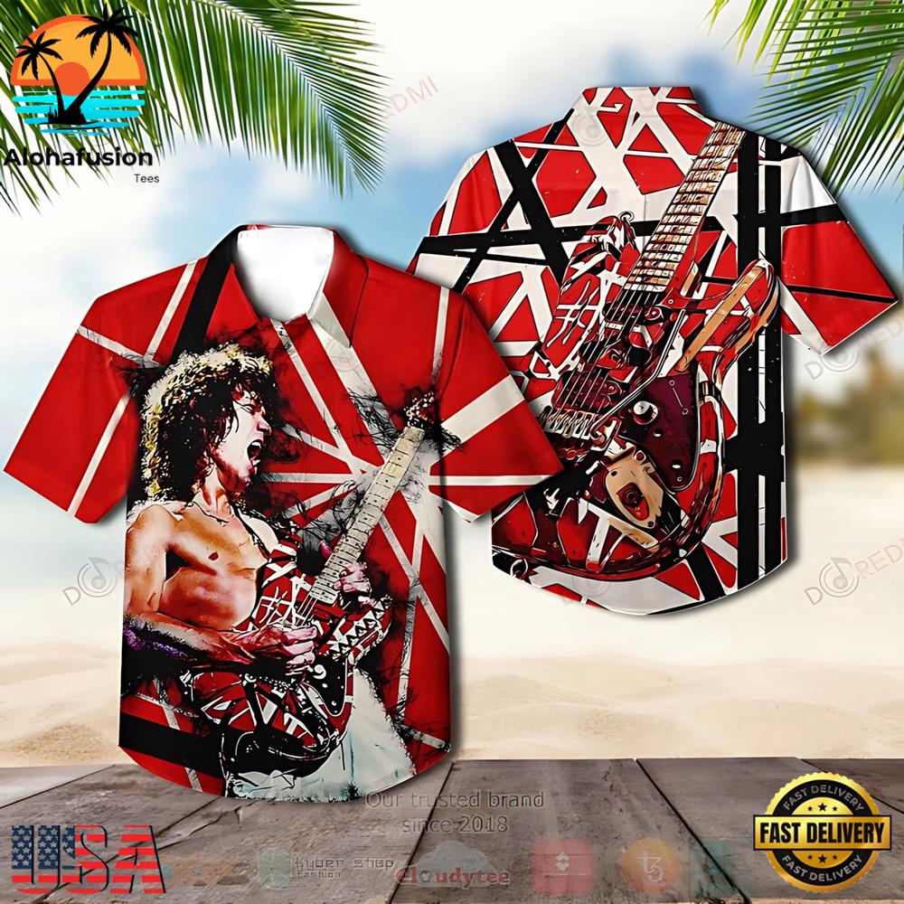Van Halen Electric Guitar Album Summer Hawaiian Shirt