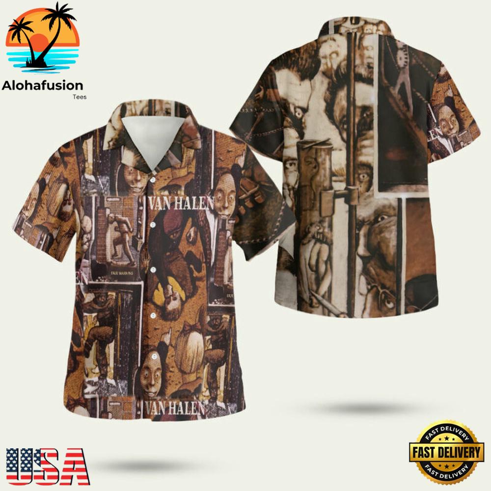 Van Halen Fair Warning Repeat Pattern Summer Hawaiian Shirt