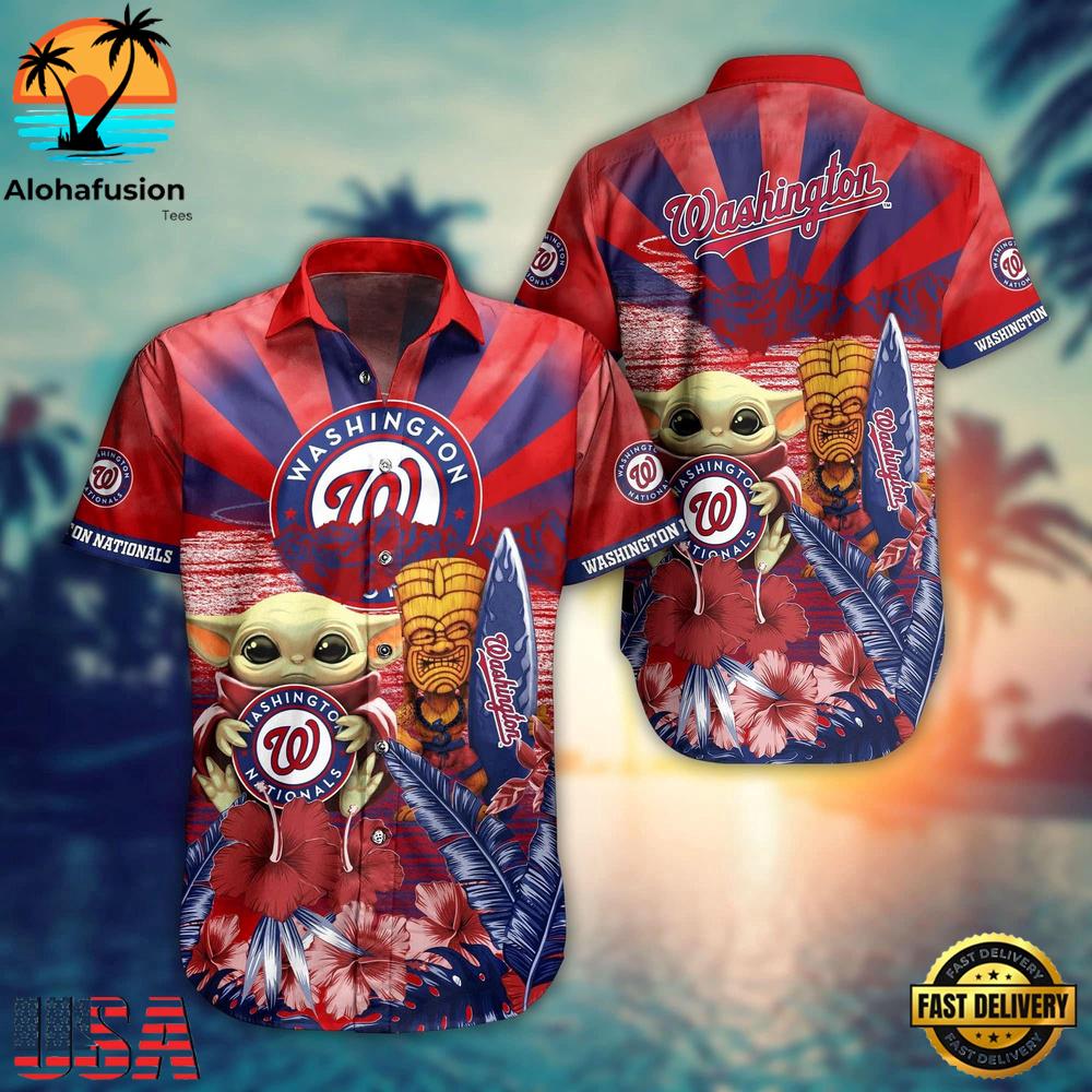 Washington Nationals Baby Yoda Summer Hawaiian Shirt