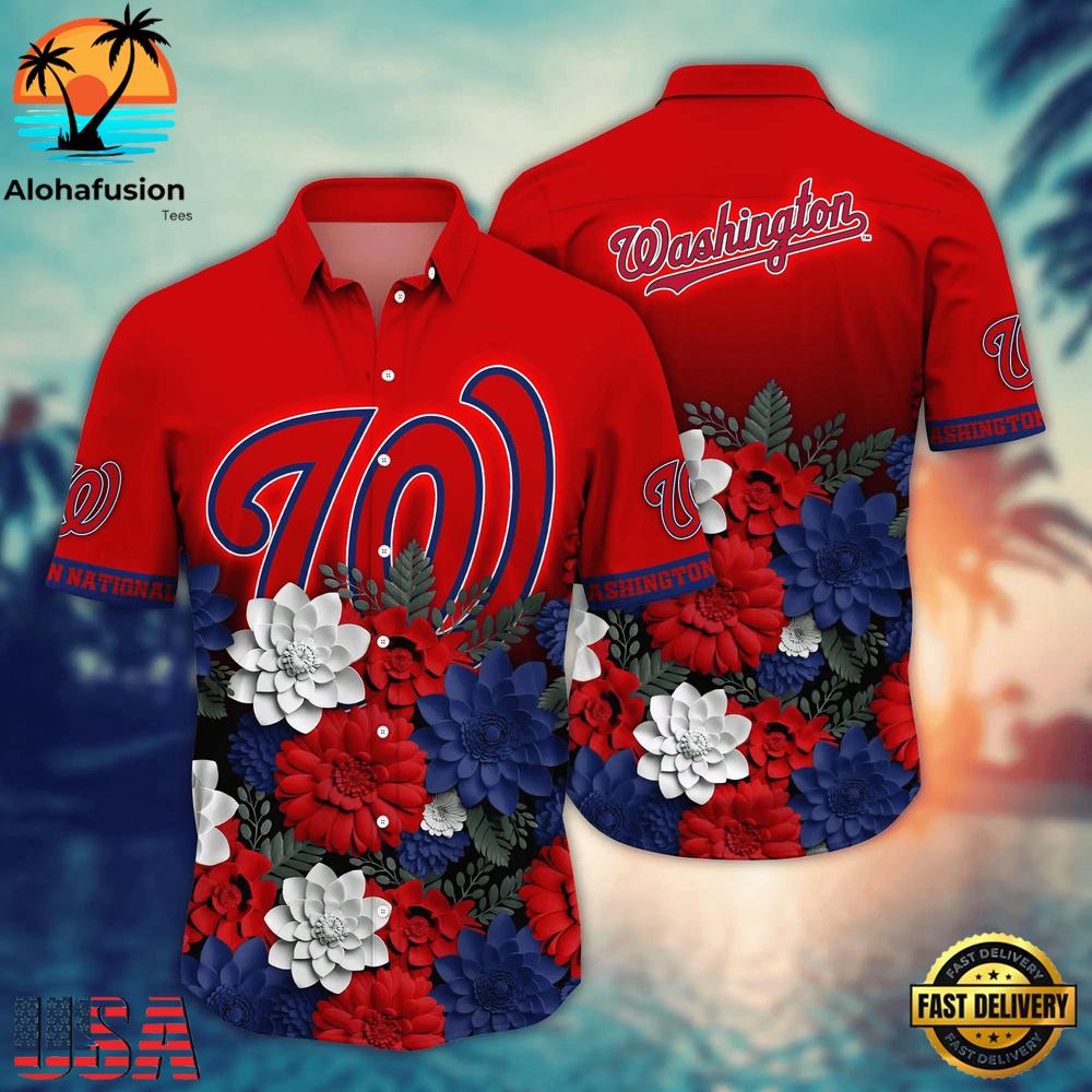 Washington Nationals Beachside Bliss Summer Hawaiian Shirt