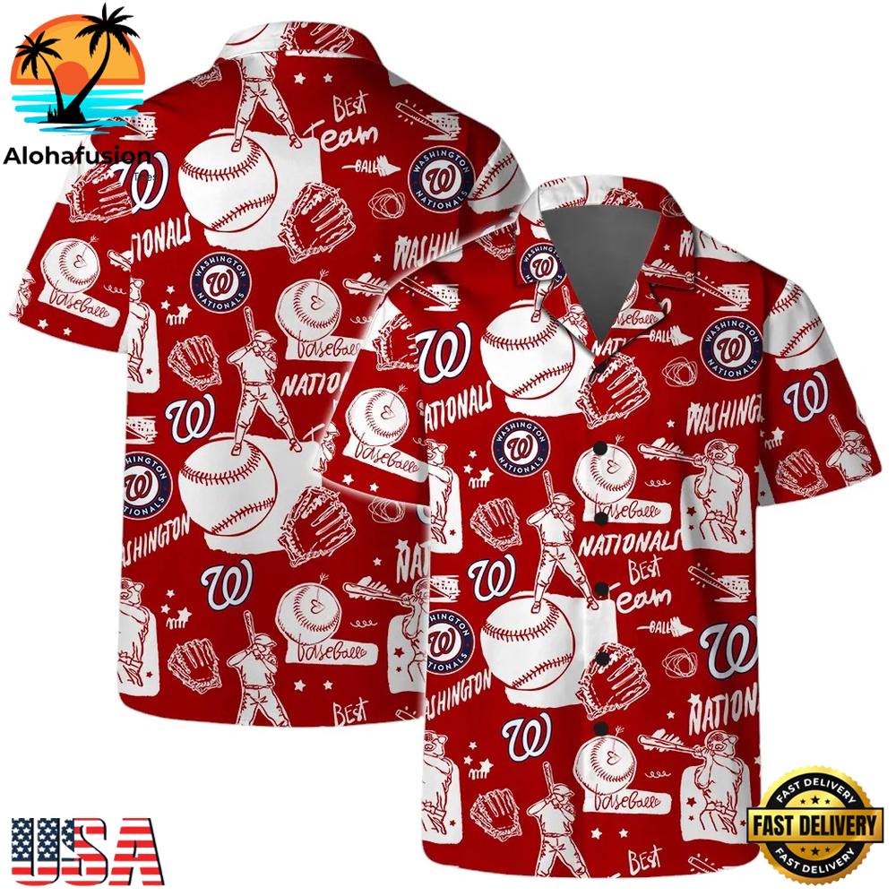 Washington Nationals Coastal Escape Summer Hawaiian Shirt