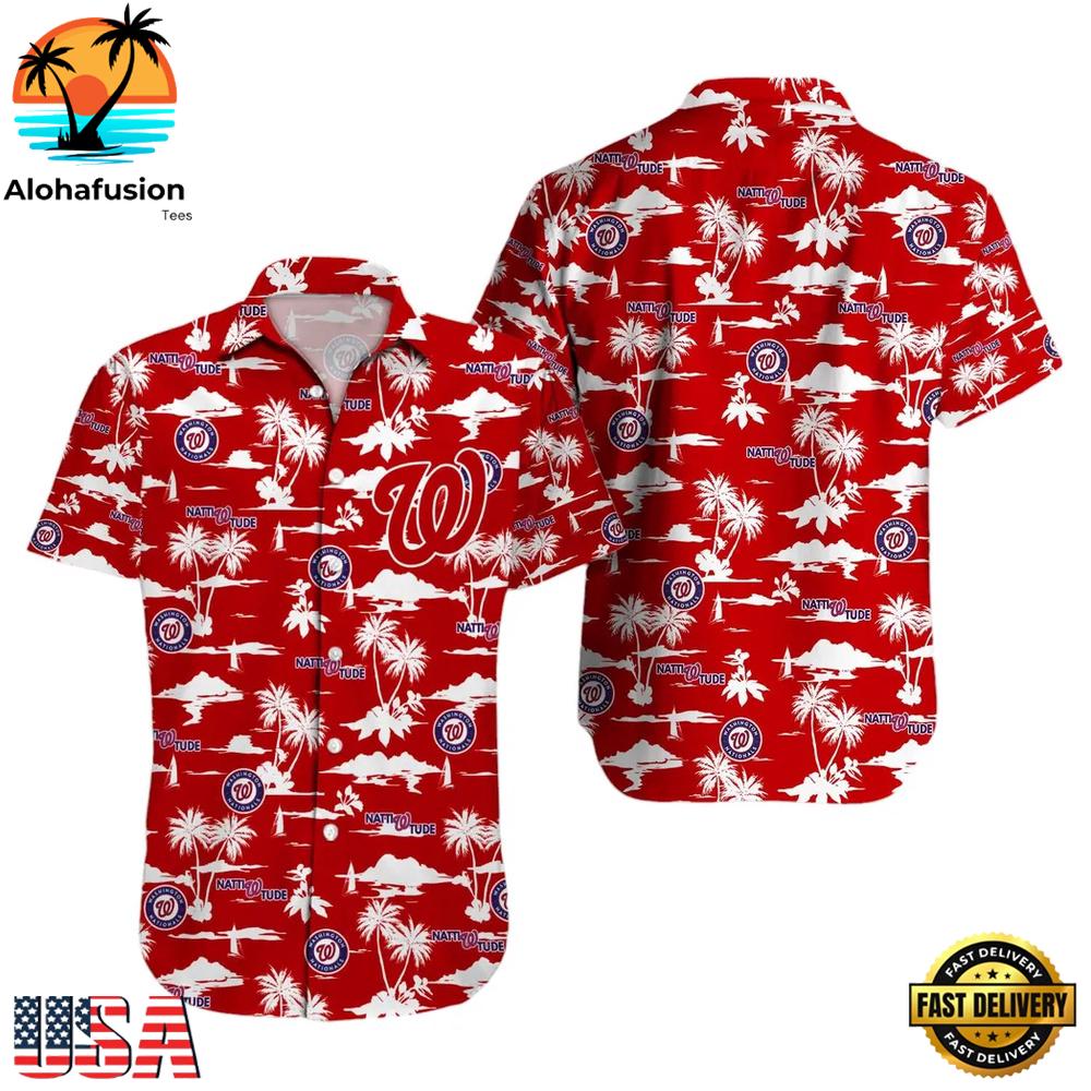 Washington Nationals DC Sunset Paradise Summer Hawaiian Shirt