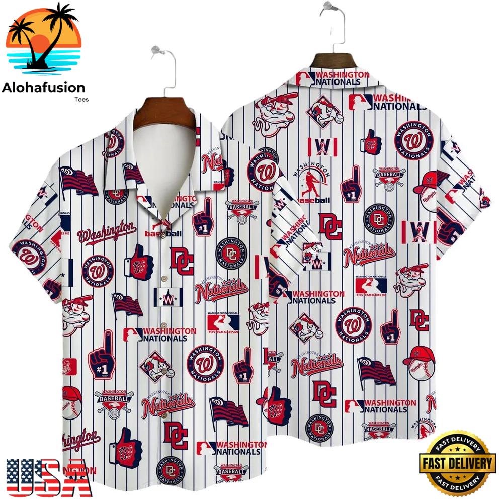 Washington Nationals Island Wave Summer Hawaiian Shirt