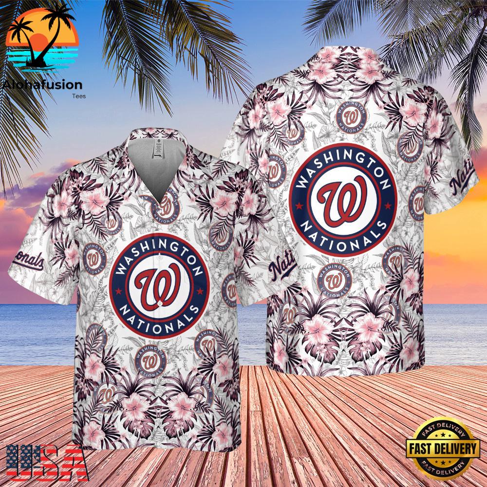Washington Nationals Sunset Retreat Summer Hawaiian Shirt