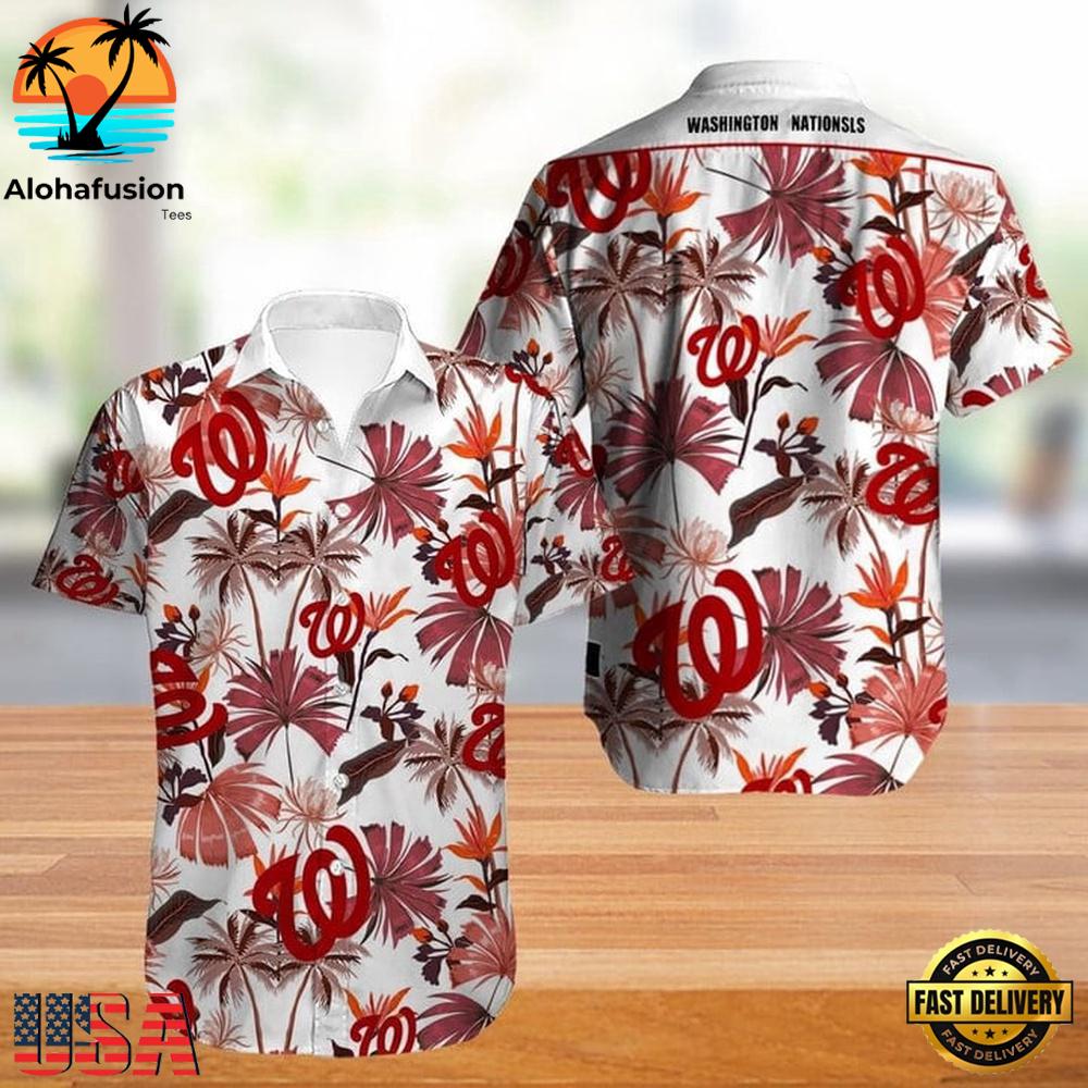 Washington Nationals Sunset Waves Summer Hawaiian Shirt