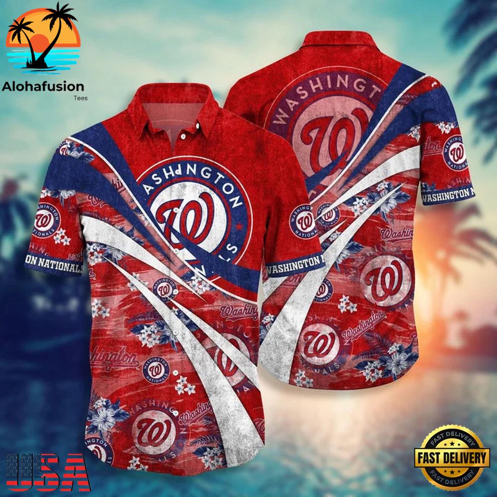 Washington Nationals Wave Breaker Summer Hawaiian Shirt
